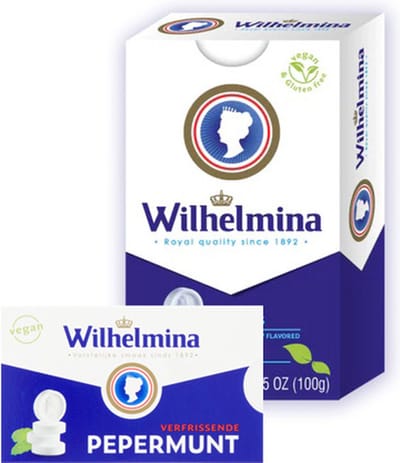 Fortuin - Wilhelmina Peppermunt - Wilhelmina Pepermunt Snoep - Vegan - 24 x 100g