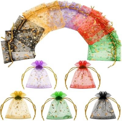 50 Stuks Kleine Organza Tassen 7 x 9 cm in Diverse Kleuren voor Cadeaus, Trouwen en Sieraden