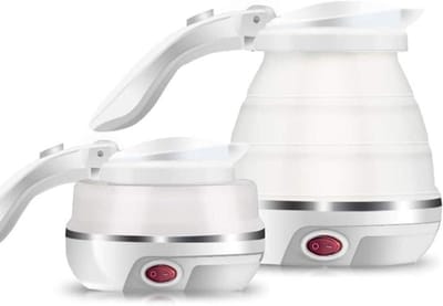 Opvouwbare Waterkoker - Reis Waterkoker Elektrisch - Koken Onderweg - Universele Dual Voltage - 500ml - Wit