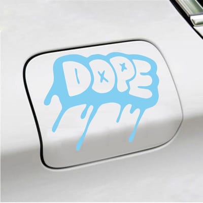 Bumpersticker - Dope - 12,3 X 14,8 - Licht Blauw