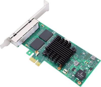 Gigabit Netwerkkaart - PCIe Adapter - Server Uitbreiding - Vier Poorten - 1000 Mbps - Groen