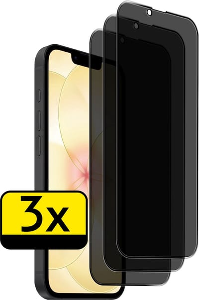Screenprotector - Geschikt voor Apple iPhone 17e - 3 Stuks - Privacy Filter - Beschermglas - Gehard Glas - Tempered Glass - Screen Protector