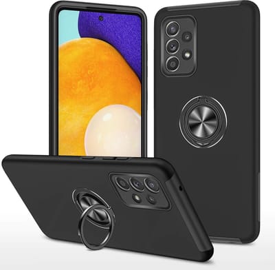 Telefoonhoesje Met Vingerring & Magneet voor Telefoohouders - Hoesje Geschikt voor: Samsung Galaxy A73 5G - Anti-drop harde cover - Zwart