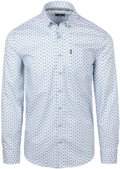 State of Art Shirt Poplin Eye Printed Stripe Grey - Maat M - Heren - Overhemden Casual
