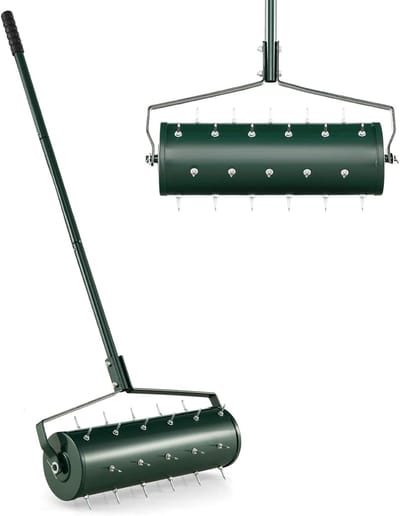Gazonbeluchter - Grasroller Tuin - Bodem Lucht - Zandgevulde Trommel - 45x14x130cm