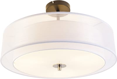 QAZQA drum-neutron - Moderne Plafondlamp - 3 lichts - Ø 500 mm - Wit - Woonkamer | Slaapkamer | Keuken