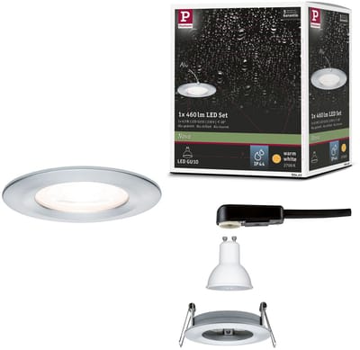 LED-inbouwlamp Nova star IP44 rond 78mm GU10 6,5W 460lm 230V 2700K Alu gedraaid
