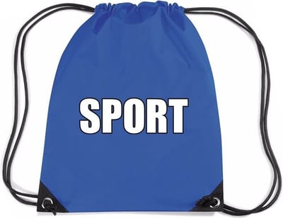 Nylon sport gymtasje/ sporttasje/ zwemtasje - blauw - jongens en meisjes