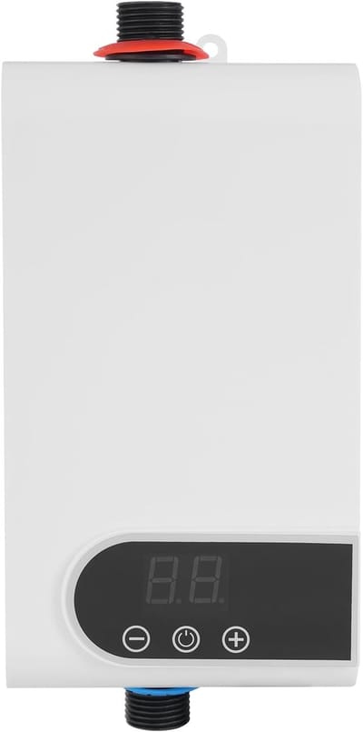 Doorstroomboiler Elektrisch - Mini Waterverwarmer - Direct Warm Water - IPX4 Waterdicht - Compact 19cm Hoog - Wit