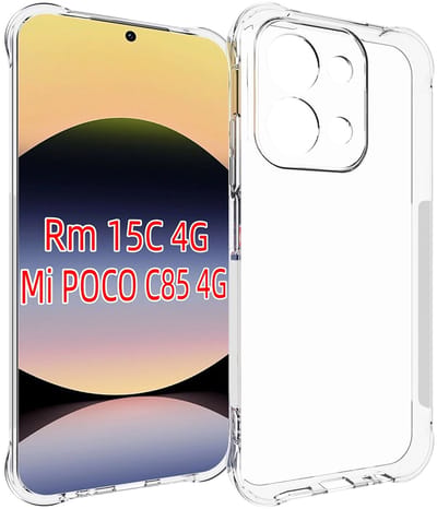 MobyDefend Hoesje - Geschikt voor Xiaomi Redmi 15C 4G - Transparante Shockproof TPU Backcover - Verstevigde Hoeken - Volledig Doorzichtig