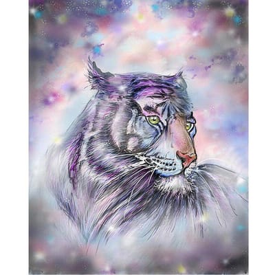 DIY Diamond schilderij borduurwerk tijger dier landschap kruissteek volledige ronde strass Home Decor 20X30CM gray