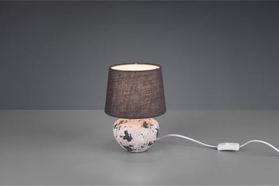 LED Tafellamp - Trion Bae - E14 Fitting - Rond - Mat Grijs - Keramiek
