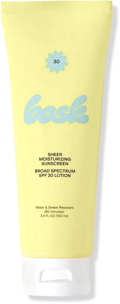 Bask SPF 30 Lotion - Zonder Witte Waas – Vanille & Kokosgeur – 100 ml - AMICI Cosmetics - Zonnebrand - Natuurlijke zonnebrand - Zonnebrandcreme - Vegan & Reef-Friendly – Geschikt voor Gevoelige Huid – Waterresistent