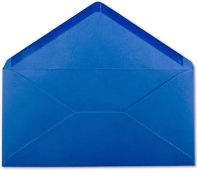 50 Blauwe DIN Lange Enveloppen Zonder Venster - 11 x 22 cm - Voor Kaarten en Uitnodigingen