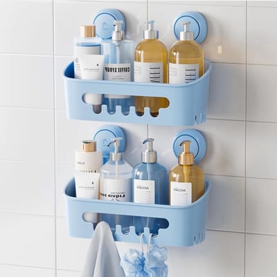 Shower Shelf met Zuignappen voor Badkamer - Geen Boren Nodig, Verwijderbare Organiser voor Douchegel en Shampoo