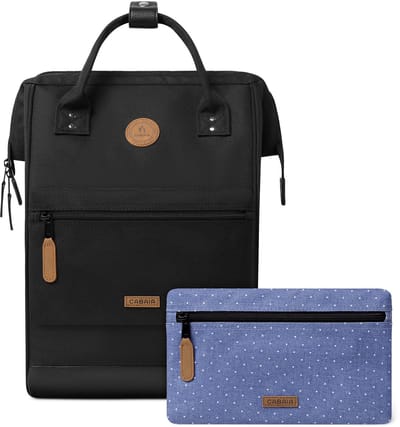 CABAIA - Rugzak Adventurer Large 23L Berlin, Computercompartiment 15", Levenslange garantie, Brede opening - Zwart