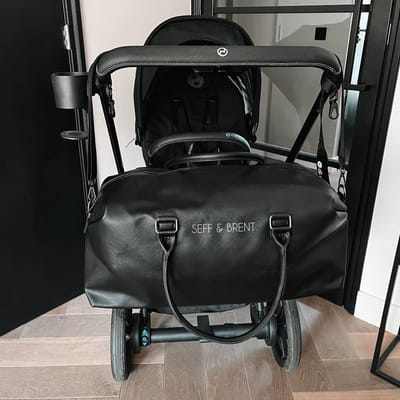 Luiertas baby-met naam baby-babyshower cadeau voor de aanstaande mama-kleertjes luiers flesjes-kerstcadeau voor de aanstaande ouders-zwart