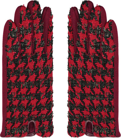 Yehwang - Dames Handschoenen - Touchscreen - Rood - Zwart - Glitter