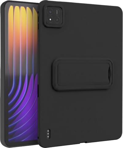 Avizar Hoesje Geschikt Voor Xiaomi Pad 7 / Pad 7 Pro Bimateriaal met Versterkte Hoeken en Standaard, Zwart