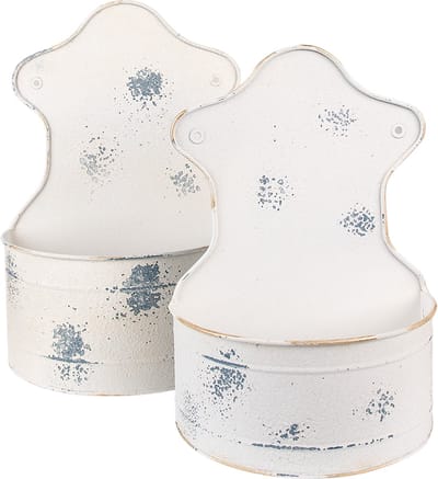 Clayre & Eef Planthouder 26x14x37 /23x12x32 cm Beige IJzer
