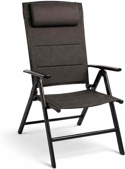 Aluminium Tuinstoelen - Verstelbare Relaxstoelen - Buiten Ontspannen - 7-voudig Verstelbaar - Set van 2 - Antraciet