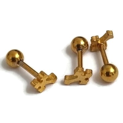 Aramat Jewels | Piercings | Chirurgisch Stalen Helixpiercing met Kruisje | | | |8mm | Staal | Volwassenen | Verkleurd niet