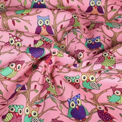 Geweven stof Poplin katoen UIL roze 3 meter