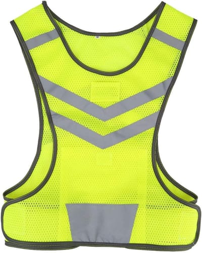 Verstelbare Reflecterende Veiligheidsvest voor Buitenactiviteiten, Fietsen, Hardlopen en Wandelen - Fluorescerend Geel, Lichtgewicht en Comfortabel