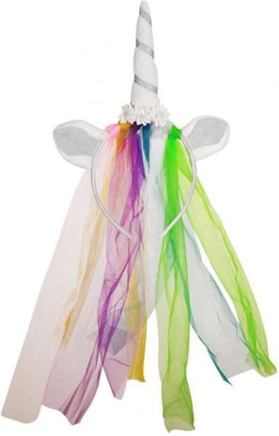 Diadeem eenhoorn Unicorn rainbow met sluier