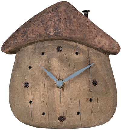 Clayre & Eef Tafelklok 18x5x19 cm Bruin Hout