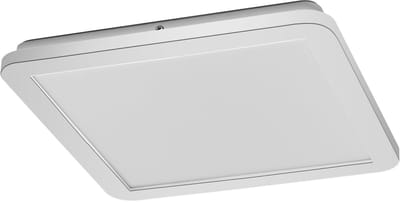 OSRAM ORBIS Disc wand-/plafondlamp met LED, chroom, 22W, 1800lm, 3000/4000K, verstelbaar via wandschakelaar met Click CCT, 30x30cm, IP44 bescherming voor badkamers, inclusief montageschroeven en pluggen