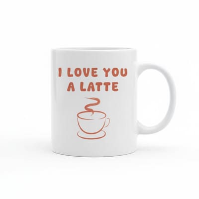 Schattige Koffie Tekst Koffiemok “I Love You a Latte” – Romantisch Cadeau voor Koffieliefhebbers – 330 ml Keramische Mok