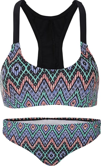 Dames bikini met sluiting een strik detail - Zic zac blue violet - XS