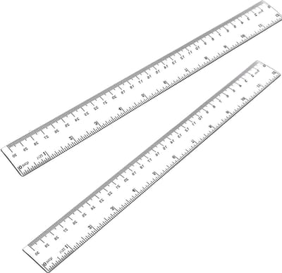 Kunststof Liniaal - Meetgereedschap Set - Nauwkeurig Meten - Dubbelzijdige Schaal - 30cm 12 Inch - Transparant