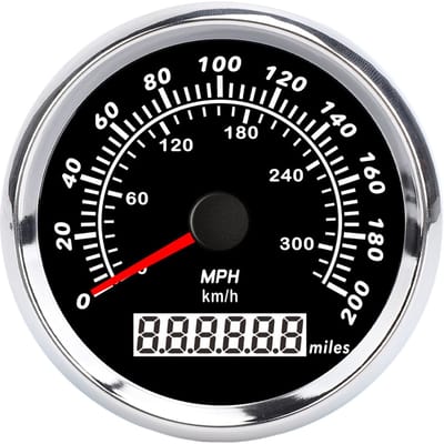 85mm Boot Snelheidsmeter met Stappenmotor 7 Kleuren Achtergrondverlichting Rode Wijzer 200MPH Waterdichte Snelheidsmeter voor Jacht RV Vrachtwagen gray