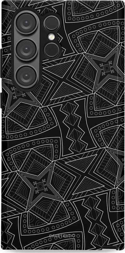 Casetastic Hoesje Geschikt voor Samsung S23 Ultra - Stijlvolle Beschermende Duo-layer Case - Afrikaanse kunst