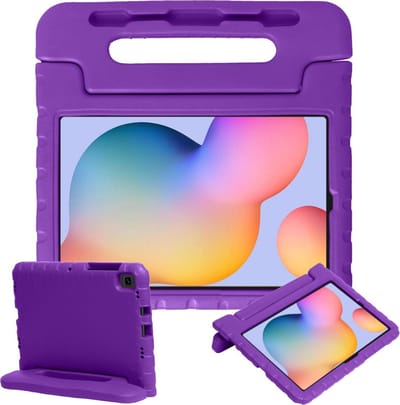 Hoesje - Geschikt voor Samsung Galaxy Tab S6 Lite - Kinderhoes Shockproof Bumper - Kidsproof Case - Tablethoes - Kinder Hoes Cover - Paars