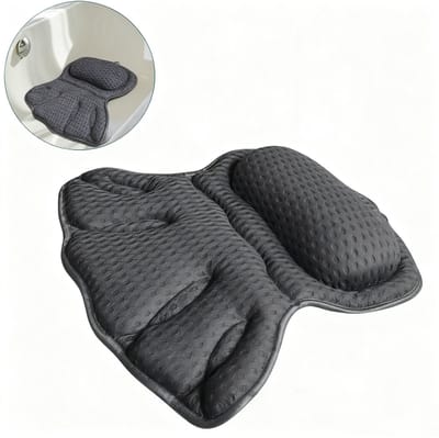 Badkussen - Iuxe badkussens - Voor hoofd en nekondersteuning- Grijs - Nekkussen - Badkuipkussen - Antislip Zuignappen - met 4D air mesh stof en sterke 6 zuignappen, badkussen voor bad, badaccessoires en spa-cadeaus voor vrouwen en mannen