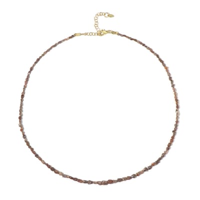 Cavill - Dames Halsketting 18K Goud Verguld & 925 Sterling Zilver - 19,923 ct Koperkleurige Diamanten - Fancy Kraal - Verstelbaar - Elegant