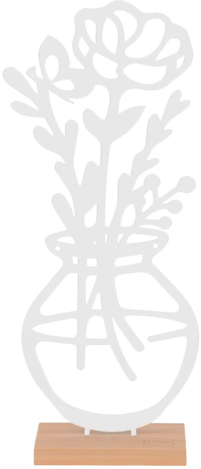 UNUS® Staander decoratieve vaas met bloem Cosmea wit - staand - cadeau - kast decoratie - tafel decoratie