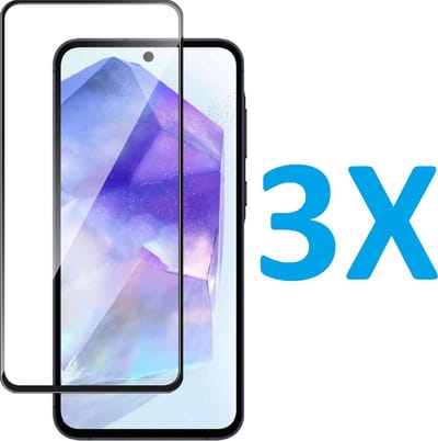 Volledige dekking Screenprotector Glas - Tempered Glass Screen Protector Geschikt voor: Samsung Galaxy A55 - 3x