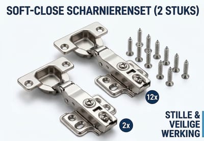 LUKARDIE® Softclose Scharnieren 2 Stuks – 110° Dempend Kastscharnier RVS 35mm Potmaat