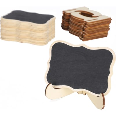Lot de 2 mini tableaux noirs en bois pour décoration de mariage, marque-places, artisanat, petit tableau noir