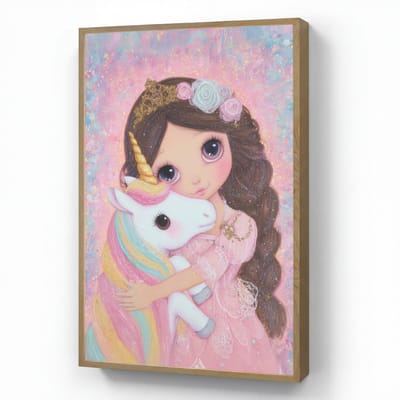 Nachtlampje 60x90 cm - Kinder lamp - Meisje - Eenhoorn - Glitter - Tafellamp kinderkamer draadloos - Slaapkamer lampje - Bedlamp kinderen - Kinderlampje - Wandlamp babykamer - Nachtlampjes