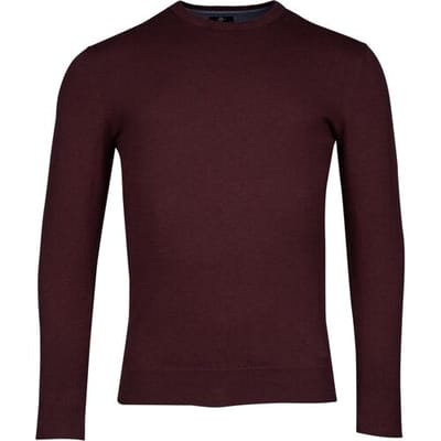 Baileys Trui Pima Cotton Crew Neck Uni Color Single Knit Aubergine / male