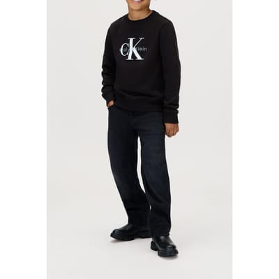Calvin Klein Unisex Monogram Terry Crewneck Ck Black Maat: 4 | Truien Outlet | Unisex | Zwart
