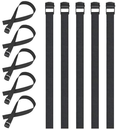 Verstelbare lashing straps 40 cm - Set van 10 - 250 kg laadcapaciteit - RVS gesp - Bevestigingsriemen voor auto en fietsdrager
