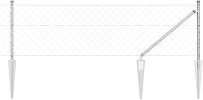 Hekpalen Set - Tuinpalen - Tuin Afbakenen - Weerbestendig Staal - 4 stuks - Zilver