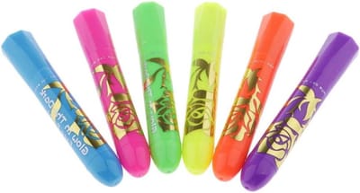 Zes Kleurige Pigmentstiften voor Gezichtsverf met Luminous Effect voor Feestjes en DIY Make-up