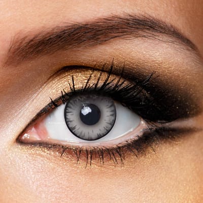 Partylens® grijze kleurlenzen - Magic Grey - zachte jaarlenzen met lenshouder - Halloween - Cosplay